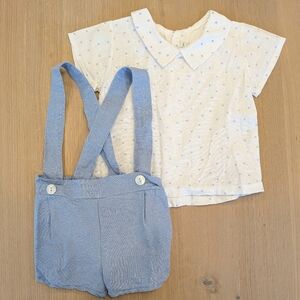 Blue and White Baby Outfit Set